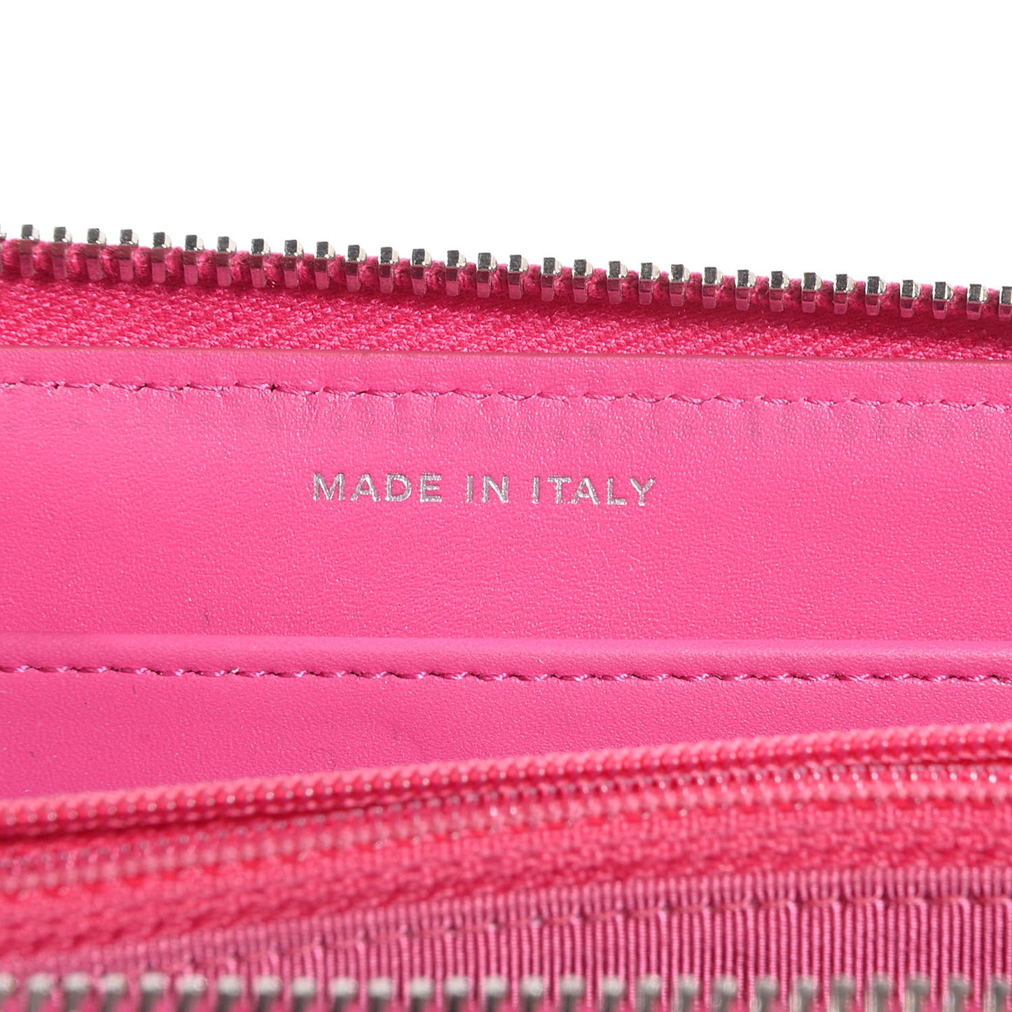 Iridescent Caviar Large Zip Around Wallet Pink