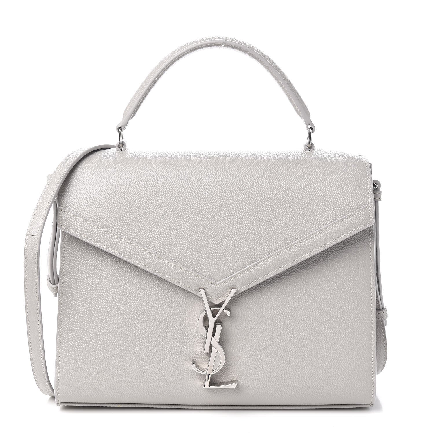 Saint Laurent Grain de Poudre Medium Classic Monogram Cassandra Top Handle Granite 1 of 8