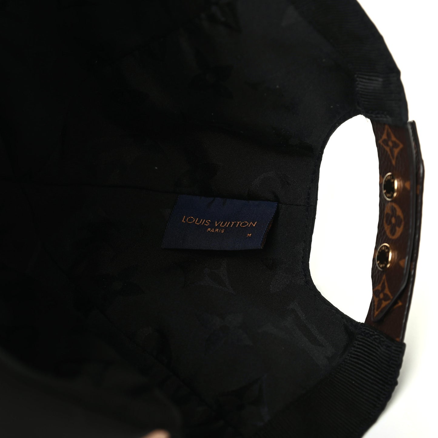 Polyester Silk Monogram LV Get Ready Cap M Black