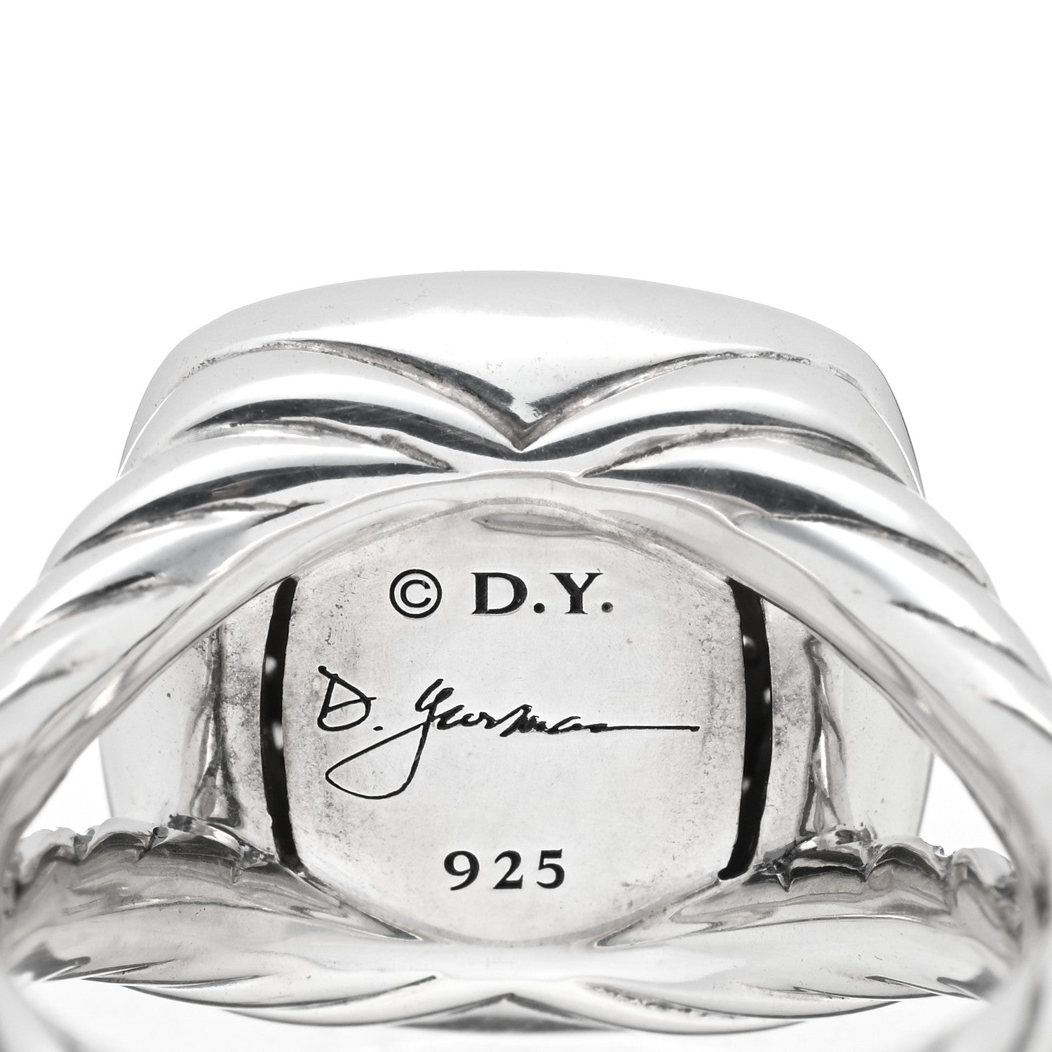 David Yurman Sterling Silver Diamond 11mm Albion Pave Ring 54 7 4 of 5