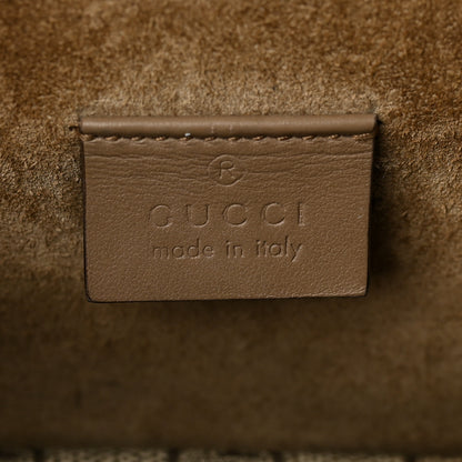 Gucci GG Supreme Monogram Suede Crystal Small Dionysus Shoulder Bag Beige Ebony Taupe 5 of 10