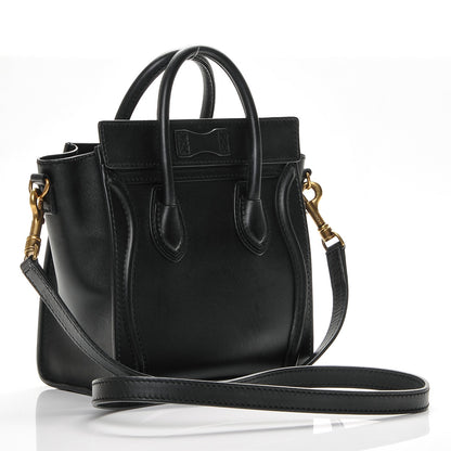 Celine Smooth Calfskin Nano Luggage Black 3 of 6