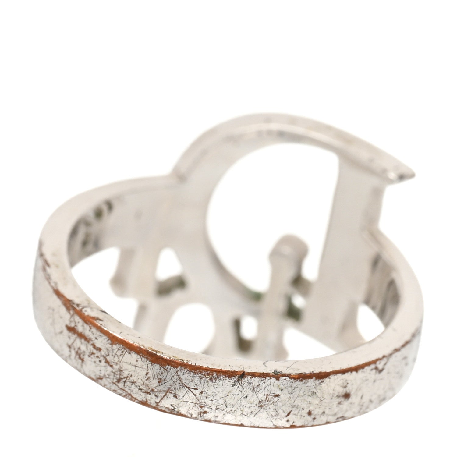 Christian Dior Crystal Logo Ring 49 5 Silver 3 of 5
