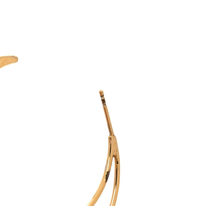 Christian Dior Crystal Charms Double Hoop Earrings Gold White 4 of 4