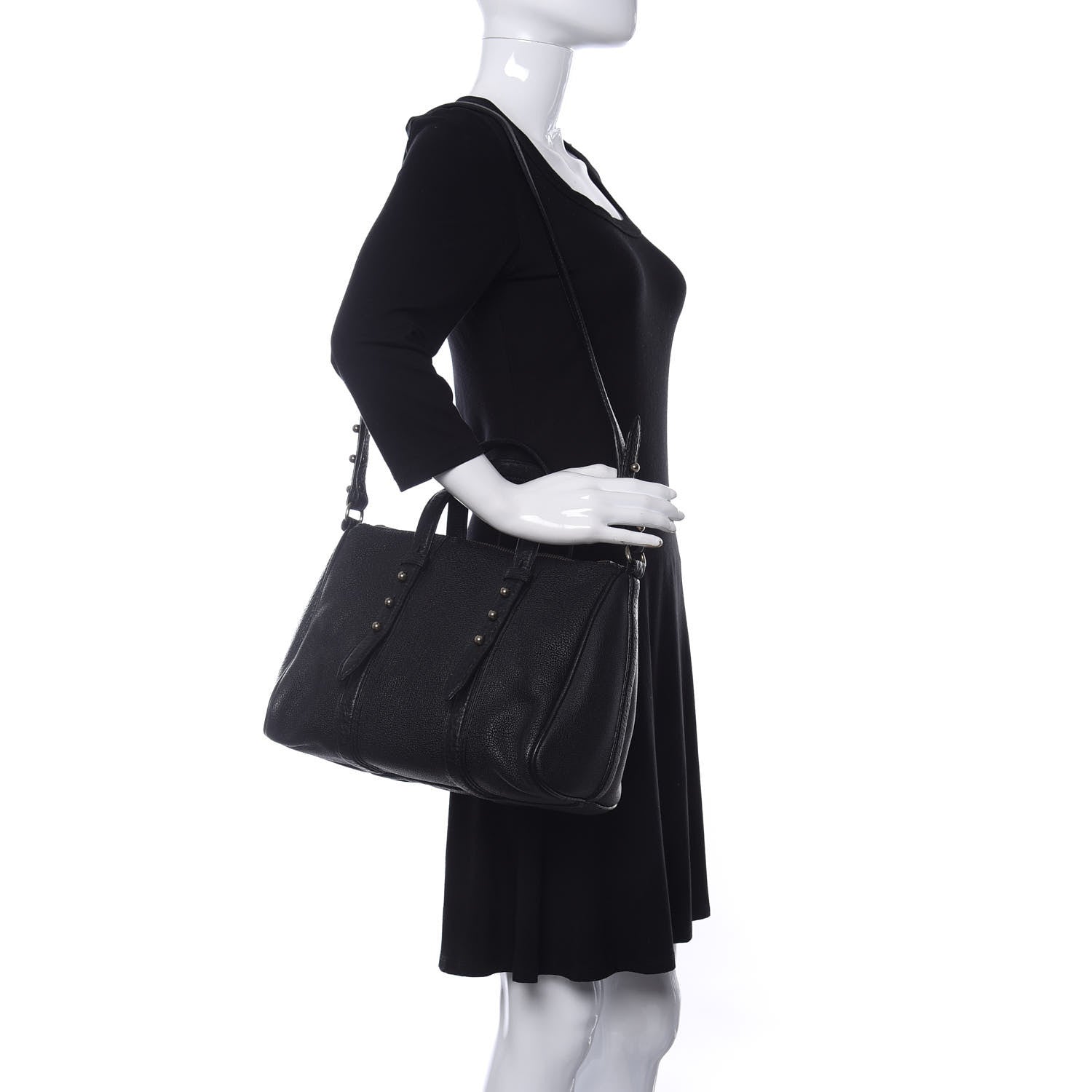 Alexander Wang Pebbled Calfskin Daria Duffel Bag Black 2 of 8