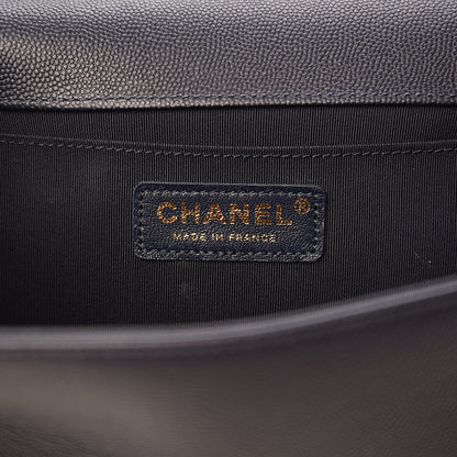 Chanel Caviar Quilted Medium Boy Flap Dark Blue 5 of 10