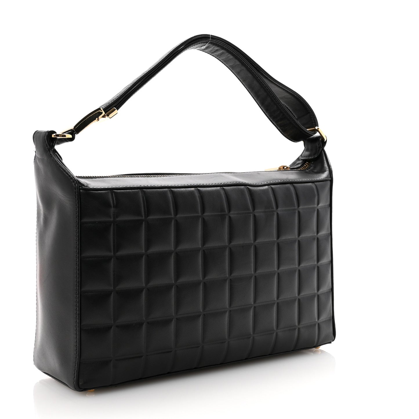Lambskin Quilted Medium Chocolate Bar Shoulder Bag Black
