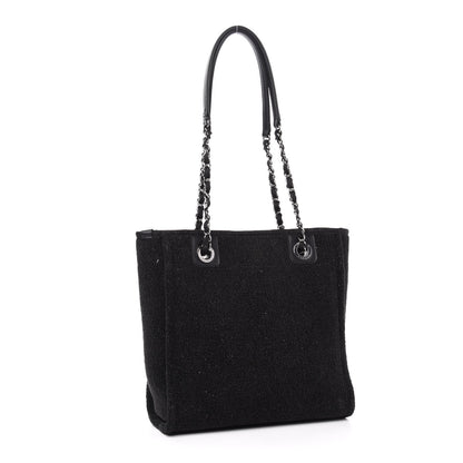 Chanel Lurex Boucle Mini Deauville Tote Black 3 of 10