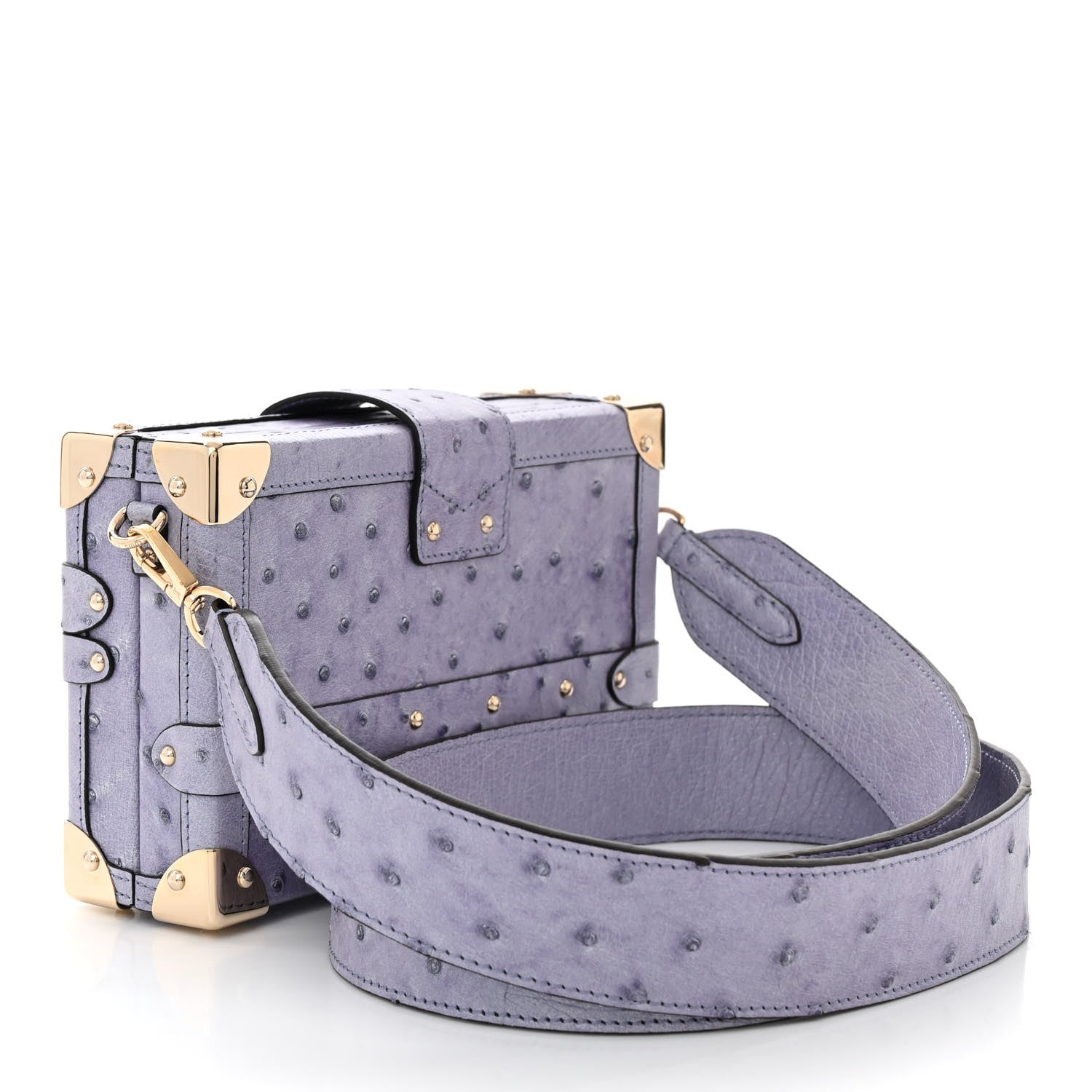 Louis Vuitton Ostrich Petite Malle Purple 3 of 10