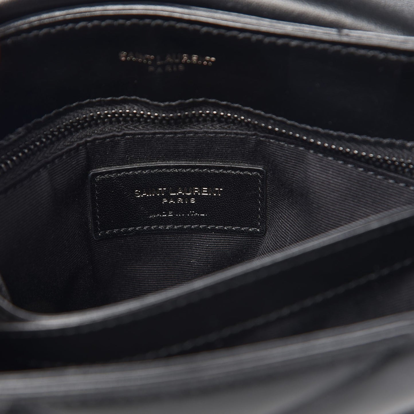 Calfskin Y Quilted Monogram Toy Loulou Crossbody Bag Black