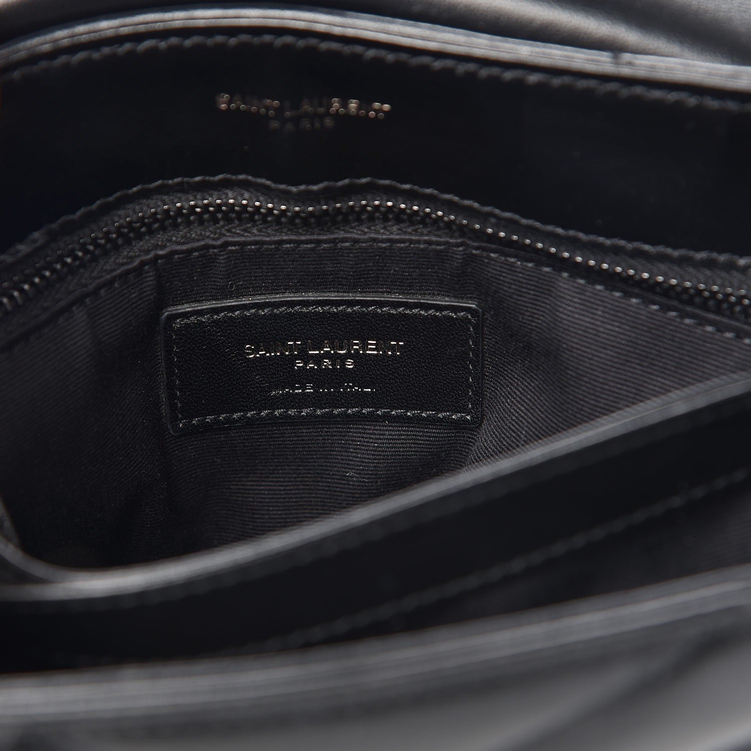 Saint Laurent Calfskin Y Quilted Monogram Toy Loulou Crossbody Bag Black 6 of 7