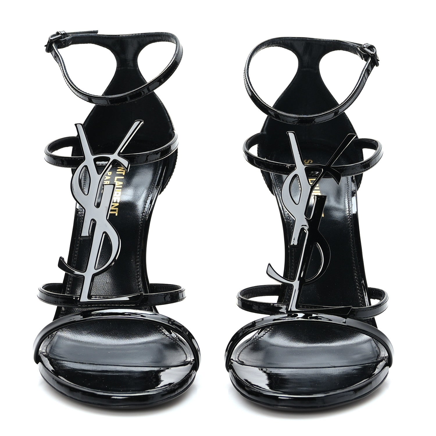 Saint Laurent Patent Cassandra 100 Sandals 39 Black 2 of 7