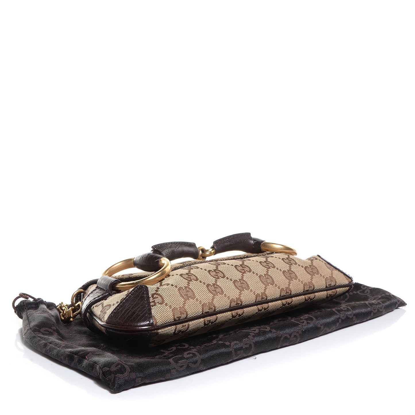 Monogram Horsebit Clutch Brown