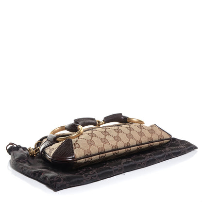 Gucci Monogram Horsebit Clutch Brown 4 of 7