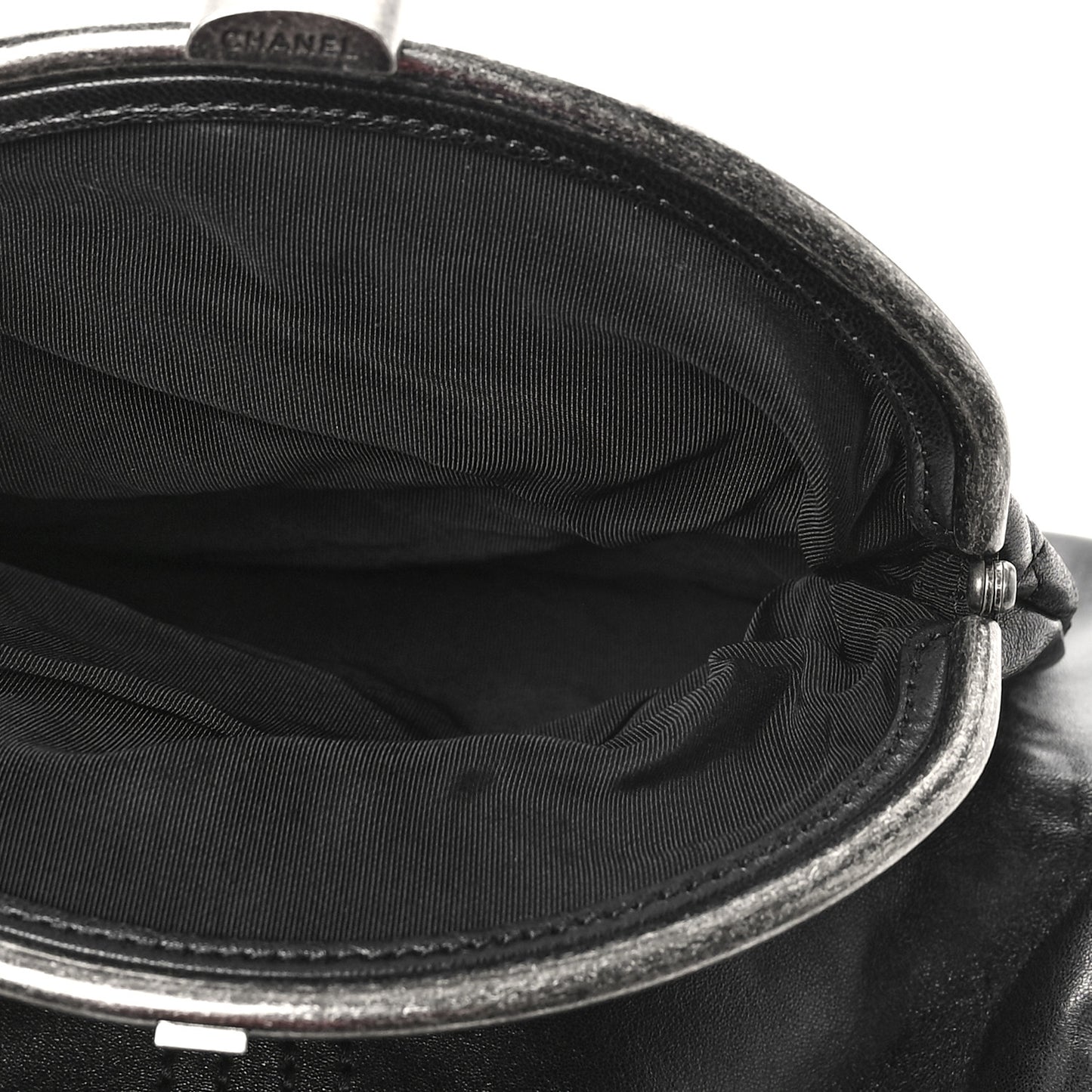 Lambskin Quilted Frame Clasp Flap Clutch Black