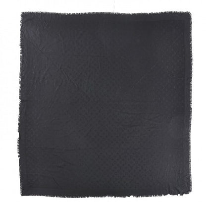 Louis Vuitton Silk Wool Monogram Shawl Black 1 of 5