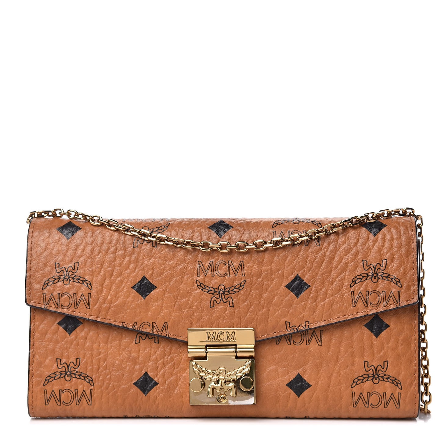Visetos Large Patricia Wallet On Chain Cognac