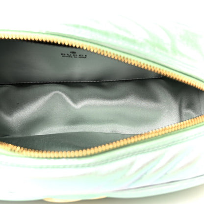Gucci Iridescent Nappa Chevron Matelasse Small GG Marmont Chain Shoulder Bag Iridescent Salvy Green 5 of 10