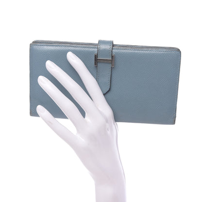 Hermes Epsom Bearn Gusset Wallet Blue Jean 2 of 12