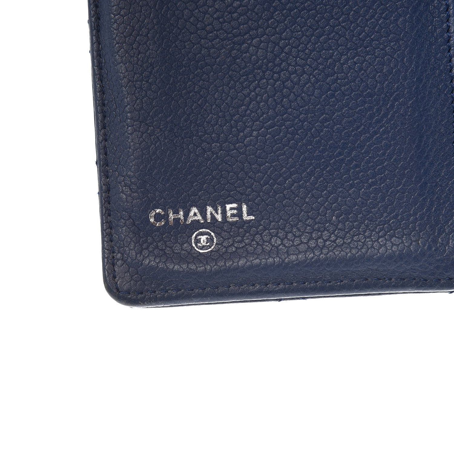Chanel Caviar Quilted Yen Wallet Blue 8 of 10