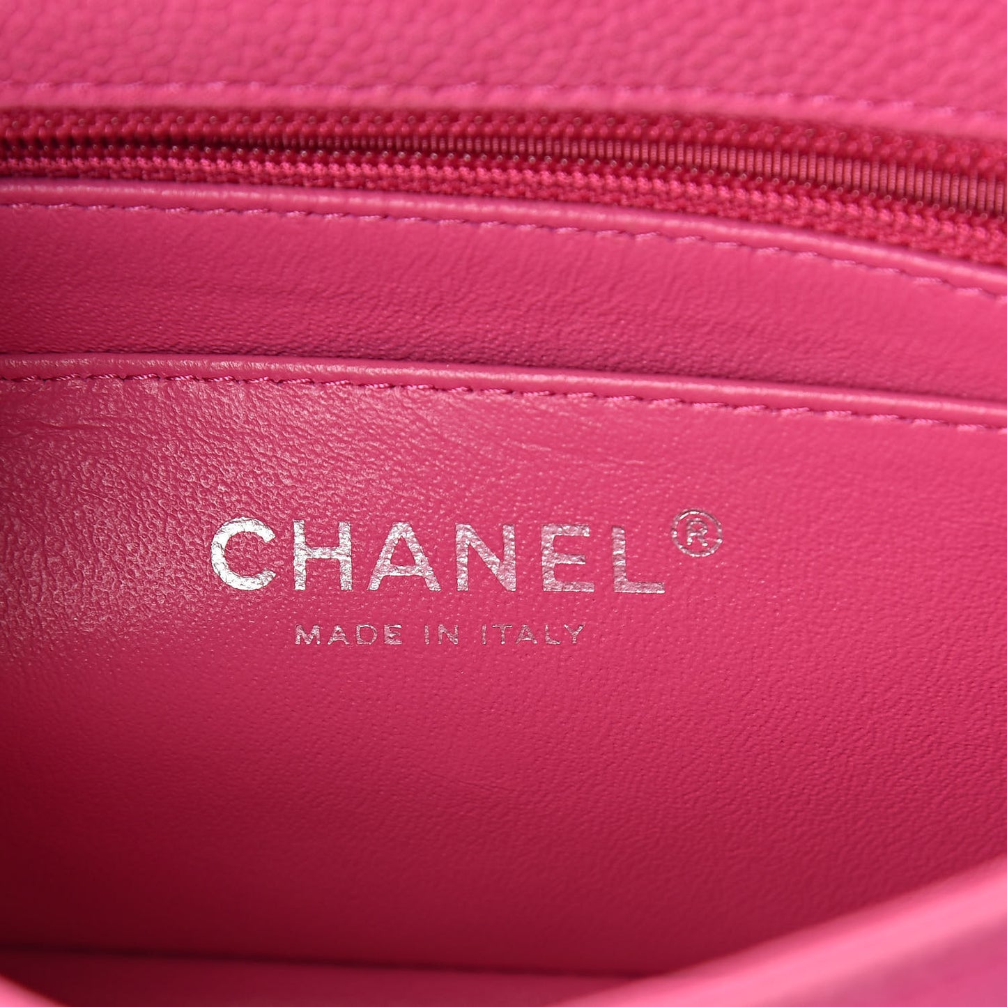 Iridescent Caviar Quilted Mini Rectangular Flap Pink