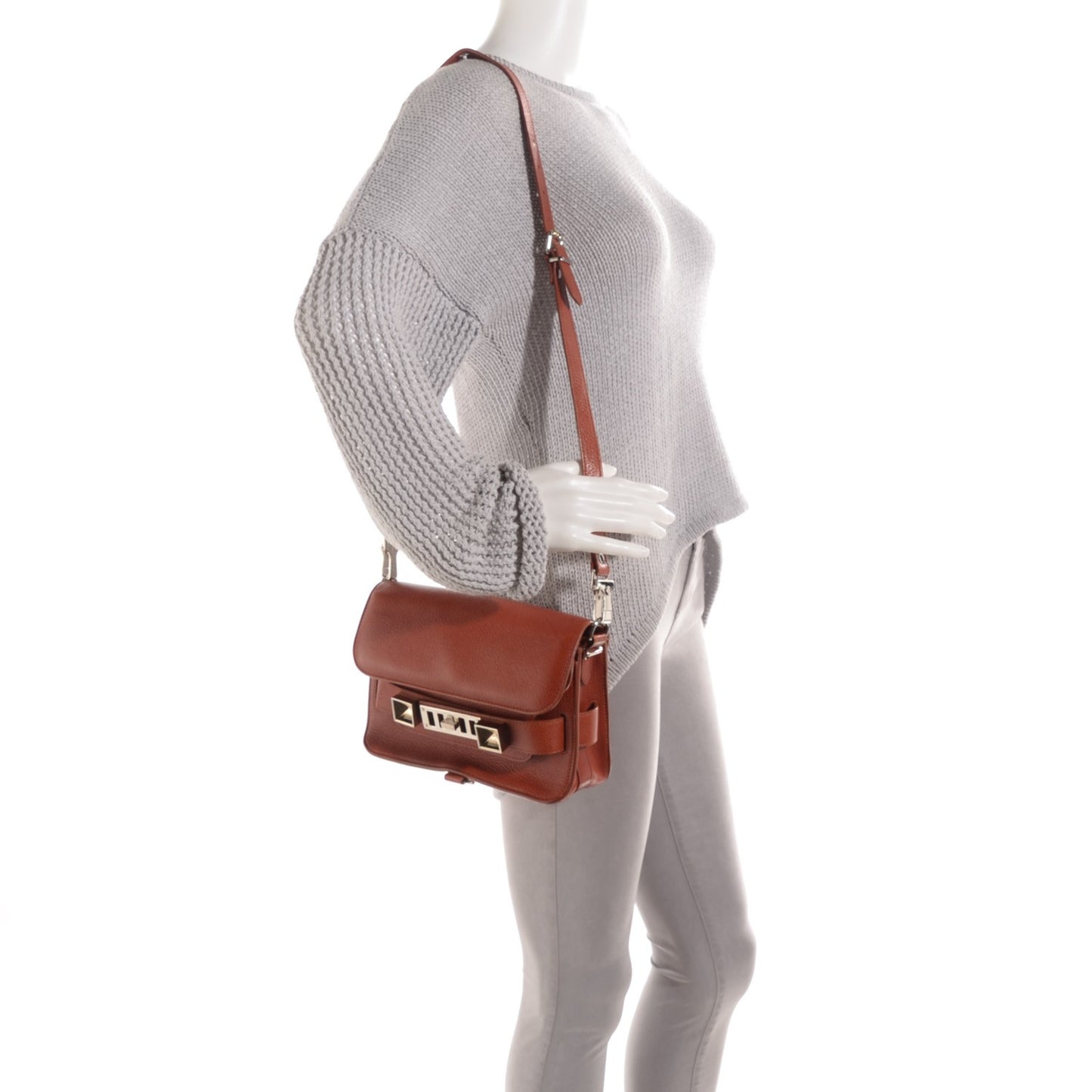 Calfskin Mini PS11 Classic Shoulder Bag Saddle