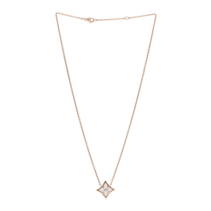 Louis Vuitton 18K Pink Gold Mother Of Pearl Blossom Pendant Necklace 3 of 5