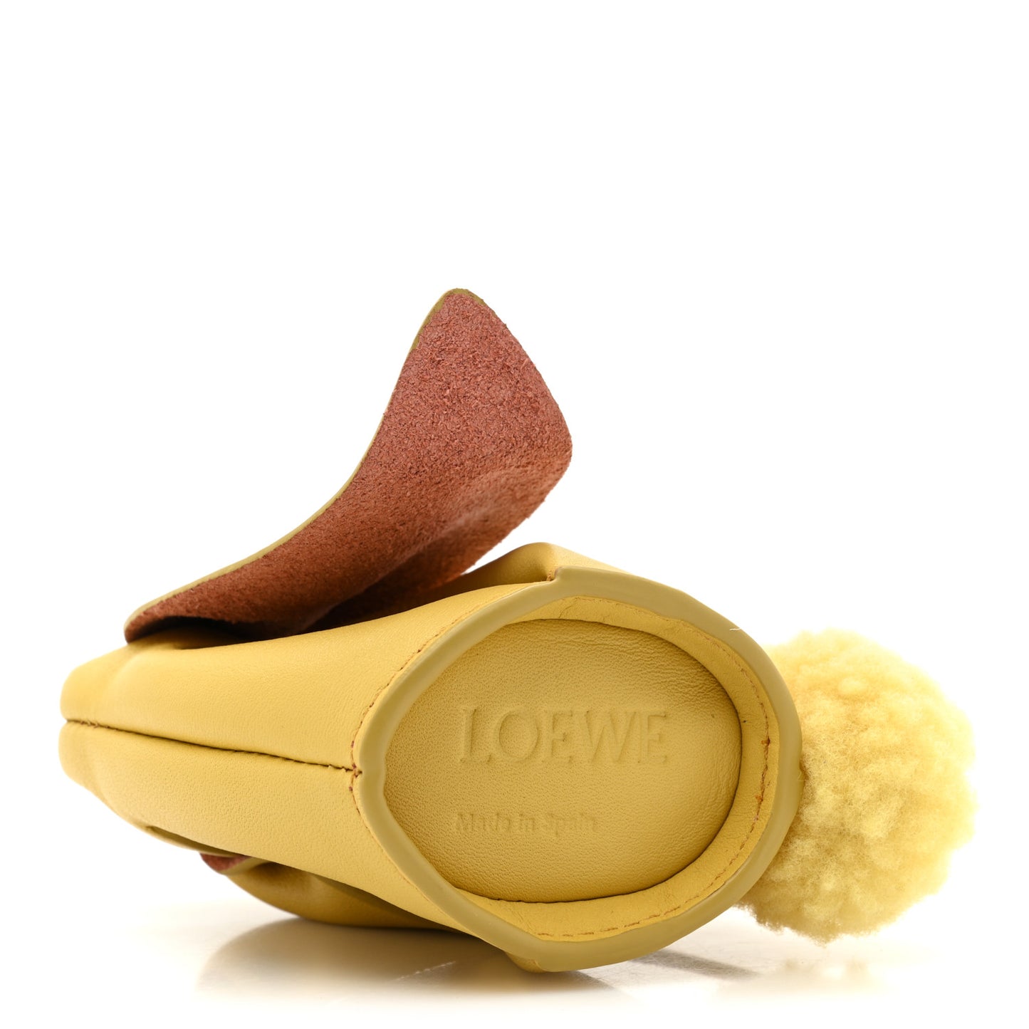 Calfskin Bunny Charm Dark Yellow