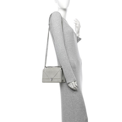 Christian Dior Metallic Calfskin Small Diorama Flap Bag Silver 2 of 15