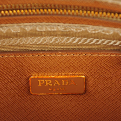 Prada Saffiano Lux Large Zip Crossbody Bag Caramel 6 of 8