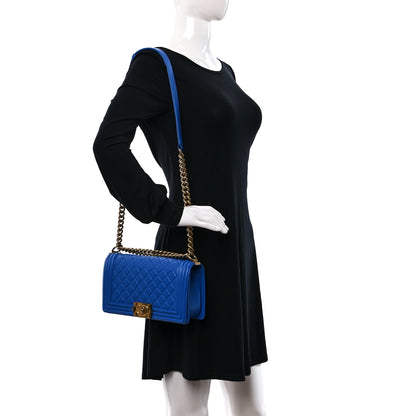 Chanel Lambskin Quilted Medium Boy Flap Blue 2 of 10