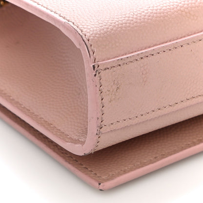 Saint Laurent Grain De Poudre Small Monogram Kate Satchel Pale Blush 12 of 16