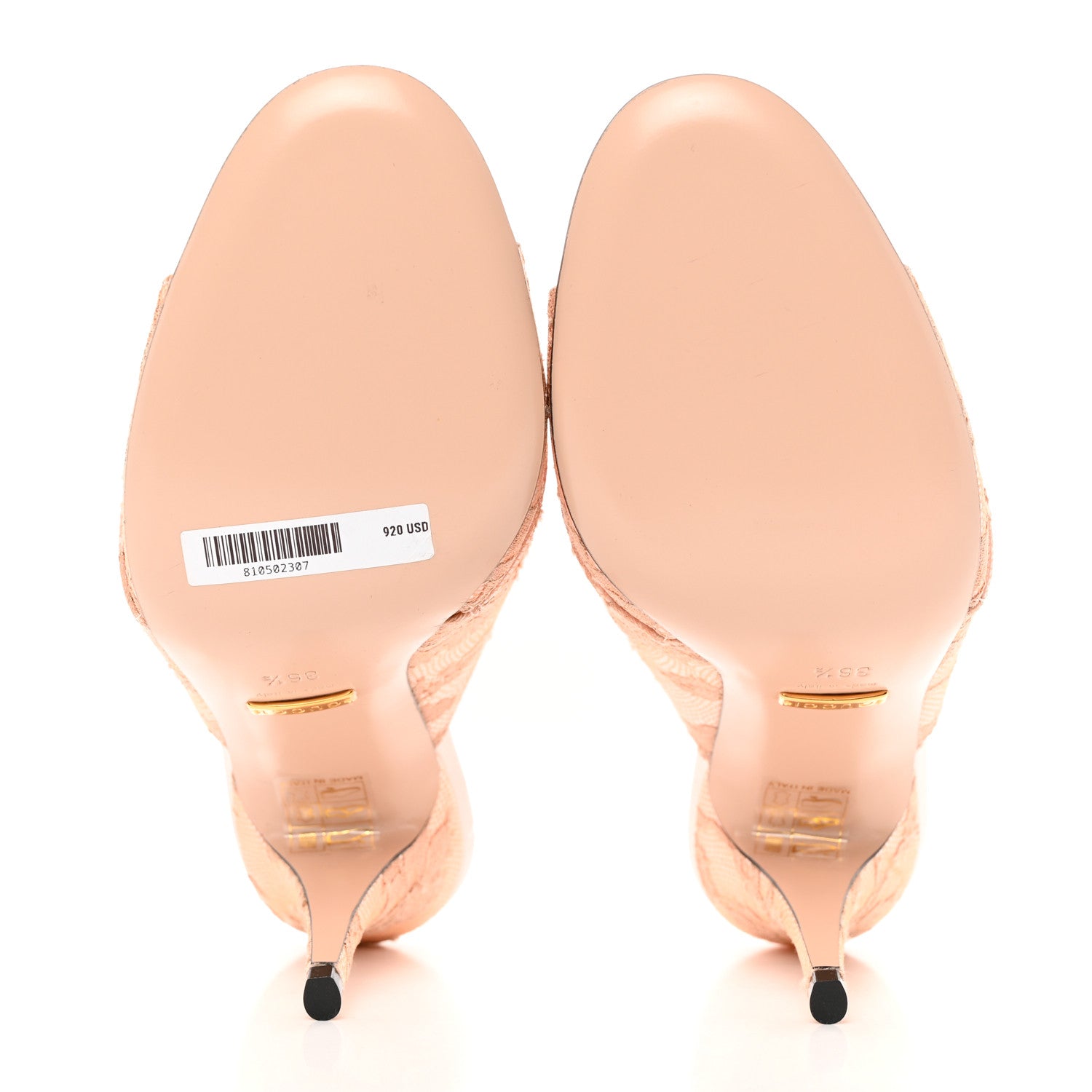 Gucci Satin Lace Rose Flower Shawana High Heel Slide Sandals 36.5 Spring Rose Pale Rose 5 of 12