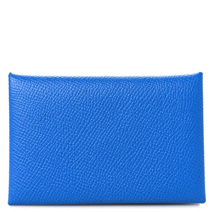 Hermes Epsom Verso Calvi Card Case Bleu Hydra Deep Blue 1 of 7