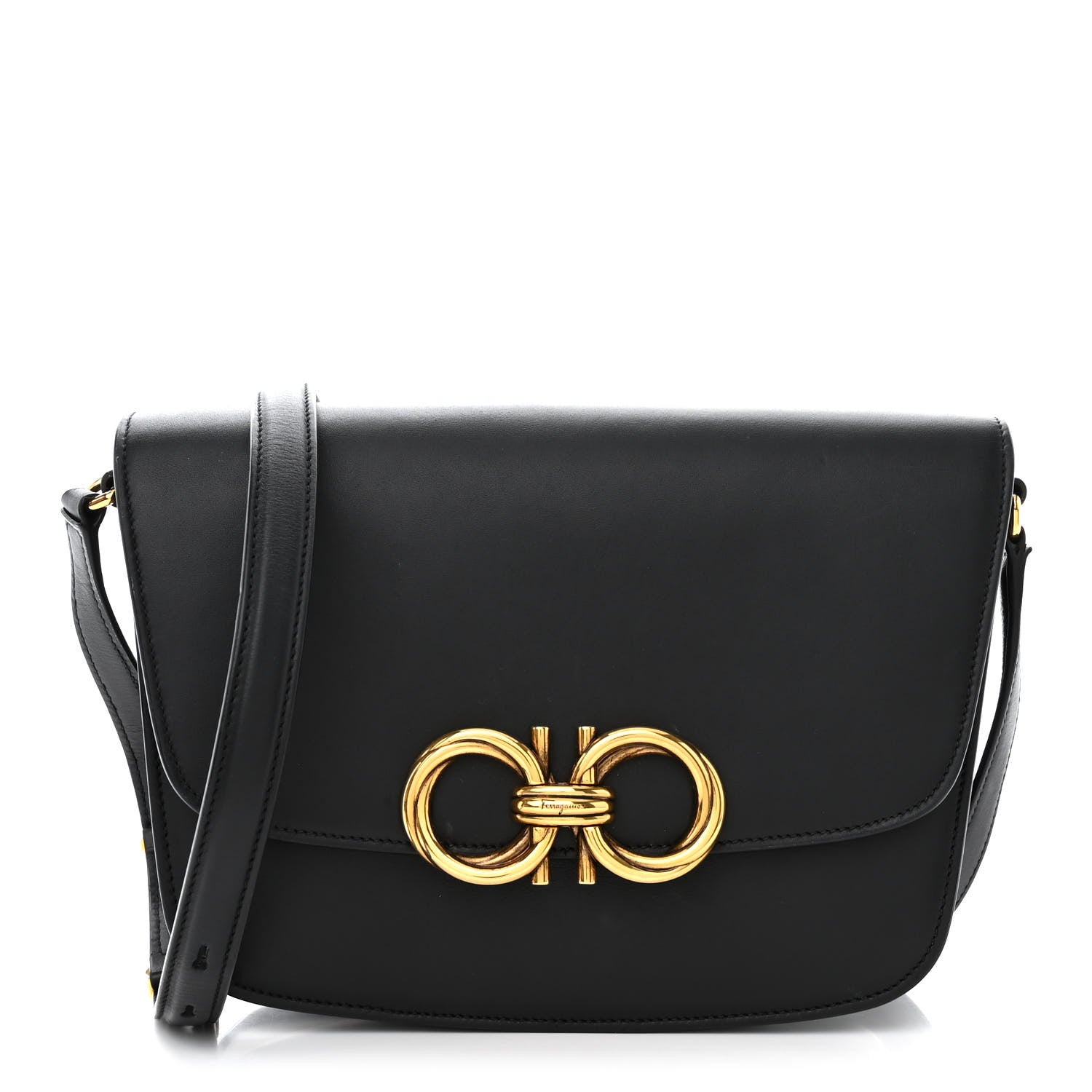 Salvatore Ferragamo Calfskin Trapezio Crossbody Black 1 of 10