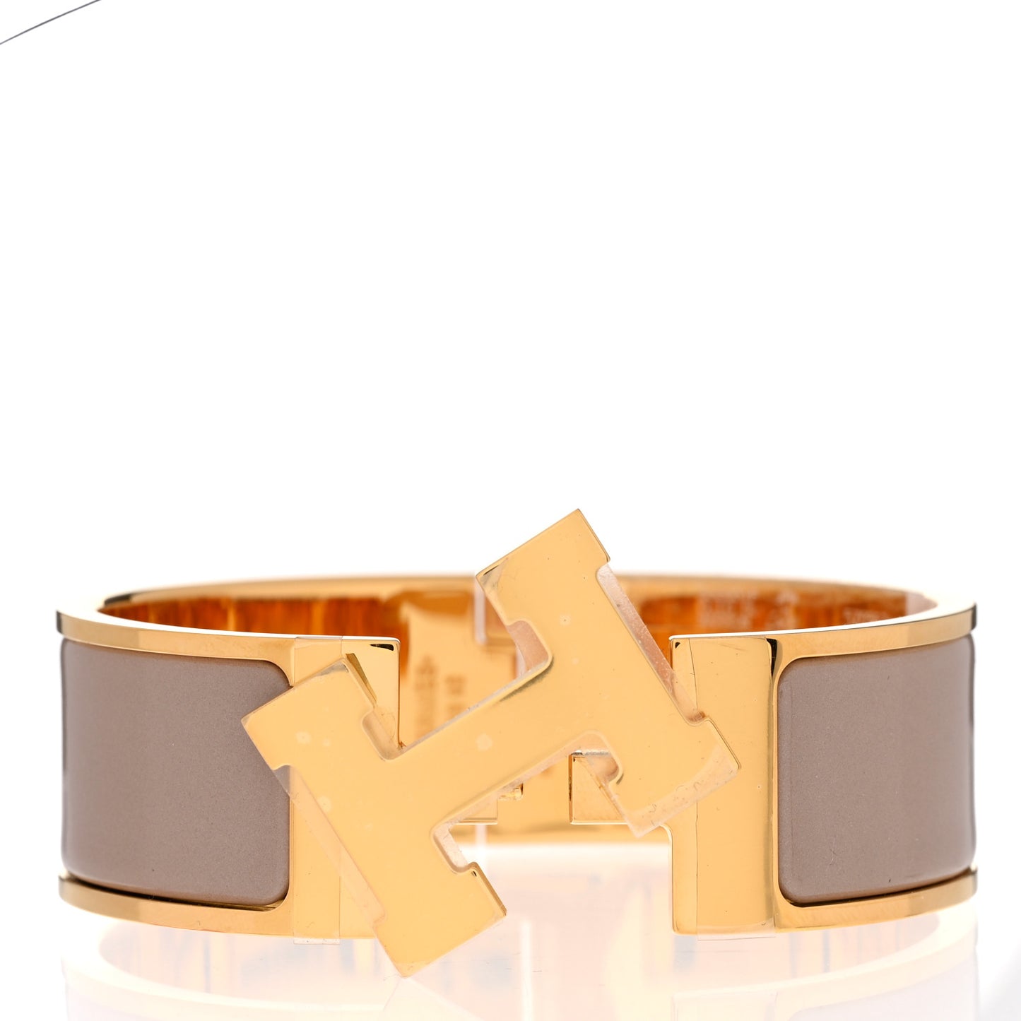 Enamel Wide Clic Clac H Bracelet PM Marron Glace