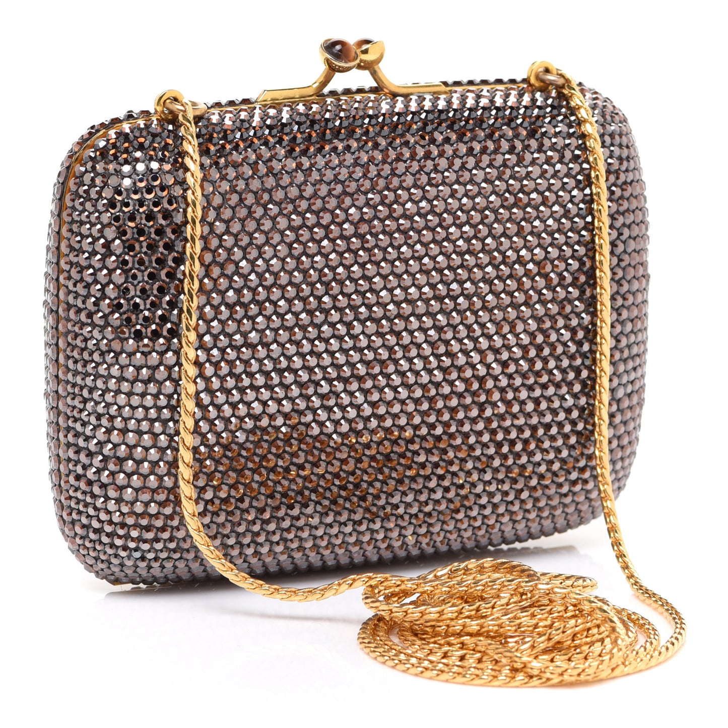 Swarovski Crystal Minaudiere Clutch Purple Gold
