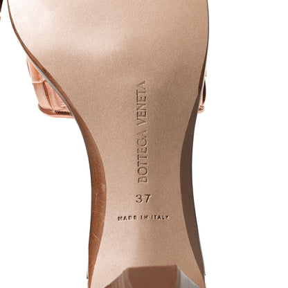 Bottega Veneta Metallic Nappa Intrecciato Heeled Sandals 37 Rose Gold 7 of 11