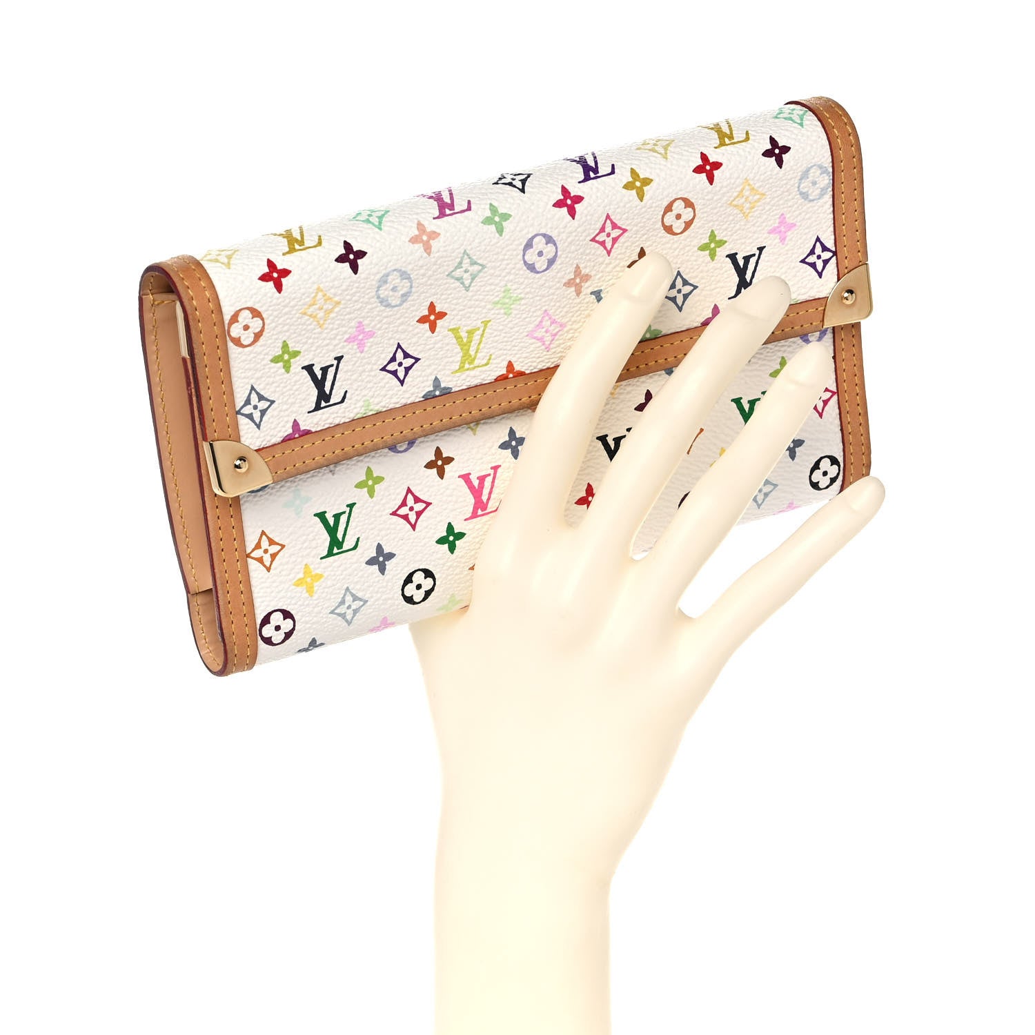 Louis Vuitton Monogram Multicolor Porte Tresor International Wallet White 2 of 8