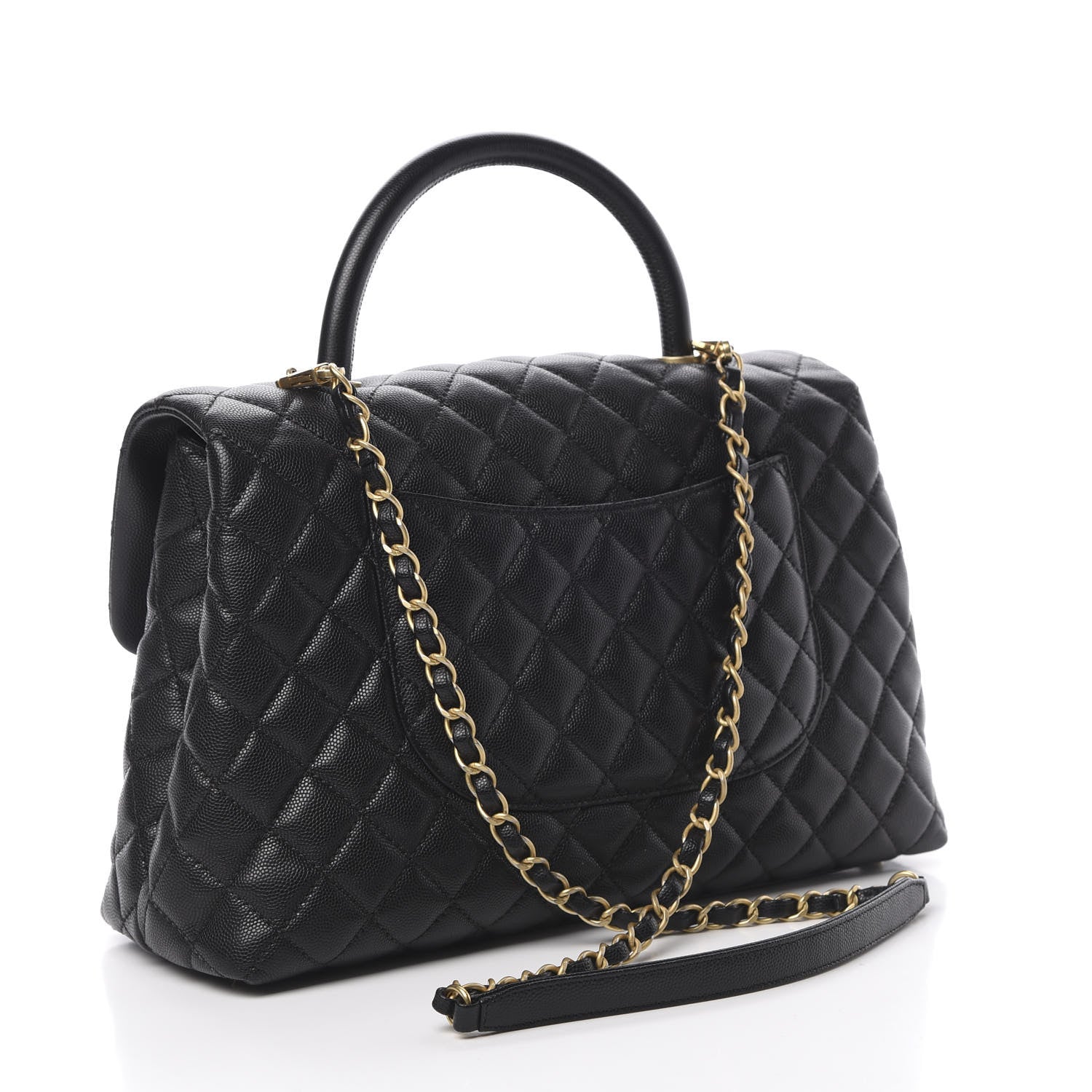Chanel Caviar Quilted Medium Coco Handle Flap Black 4 of 12