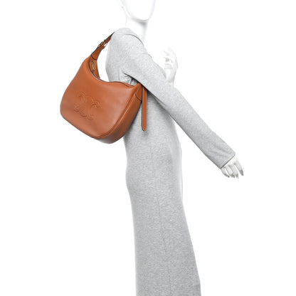 Celine Supple Calfskin Medium Triomphe Heloise Shoulder Bag Tan 2 of 11