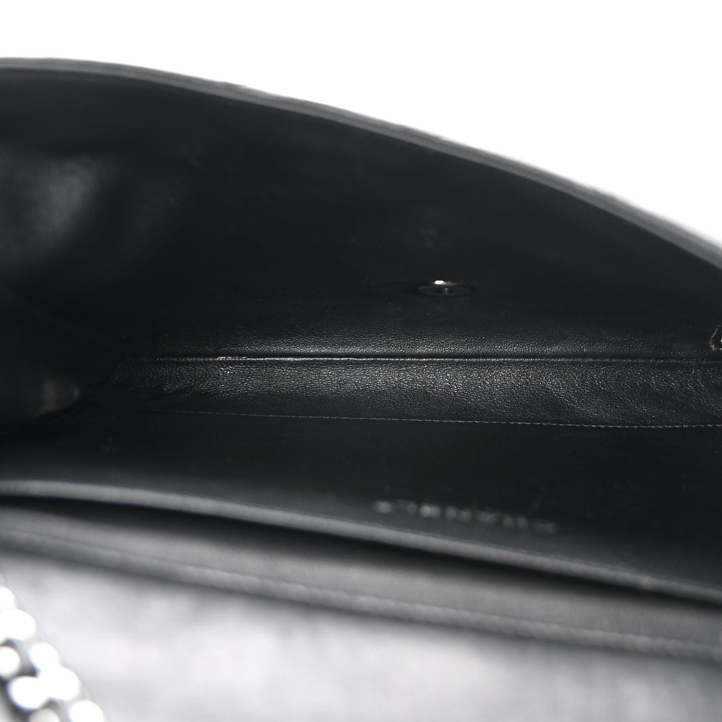 Lambskin Quilted Clutch With Chain Flap Black