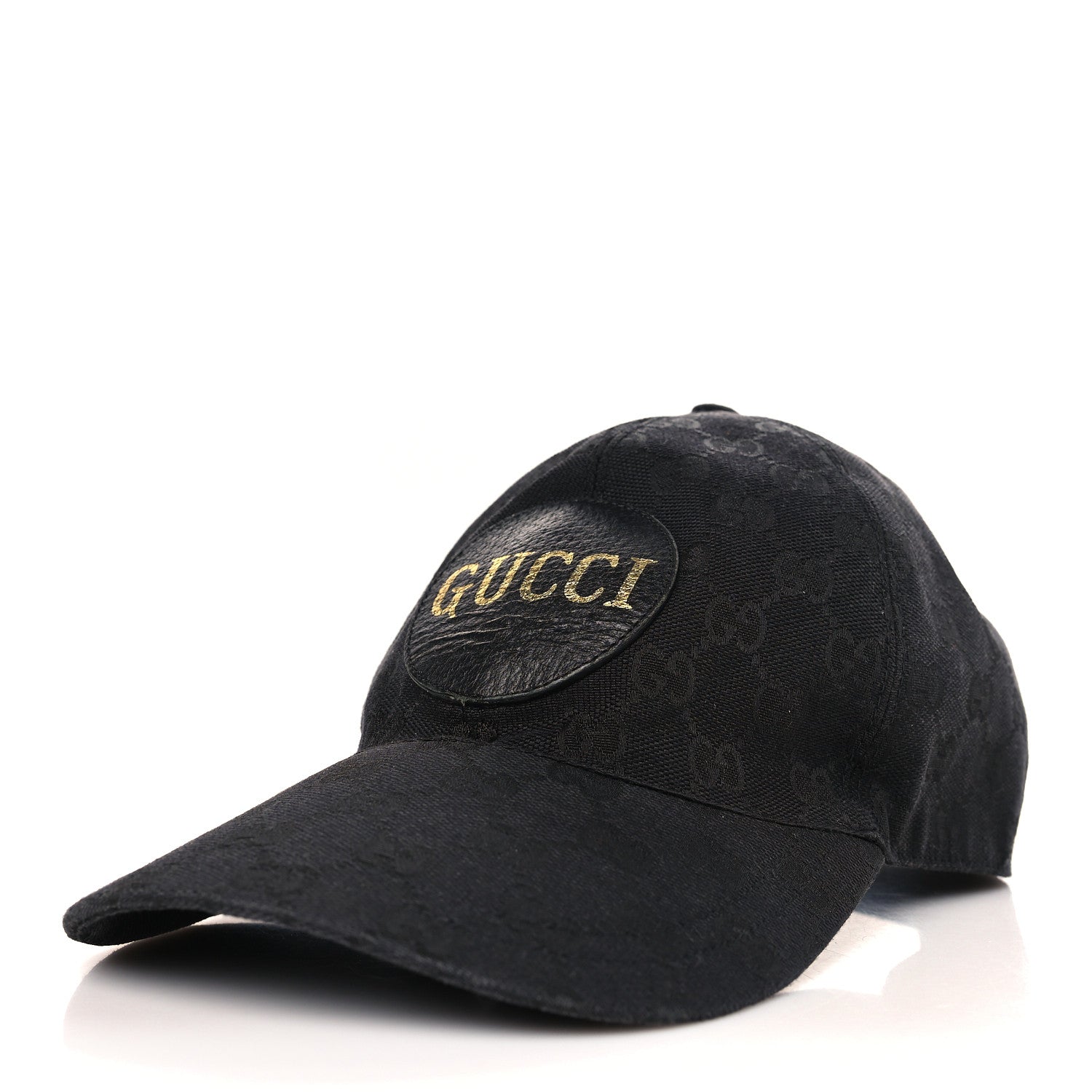 Gucci Monogram Textured Dollar Calfskin Zeno Baseball Hat XL Black 1 of 8