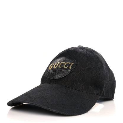 Gucci Monogram Textured Dollar Calfskin Zeno Baseball Hat XL Black 1 of 8