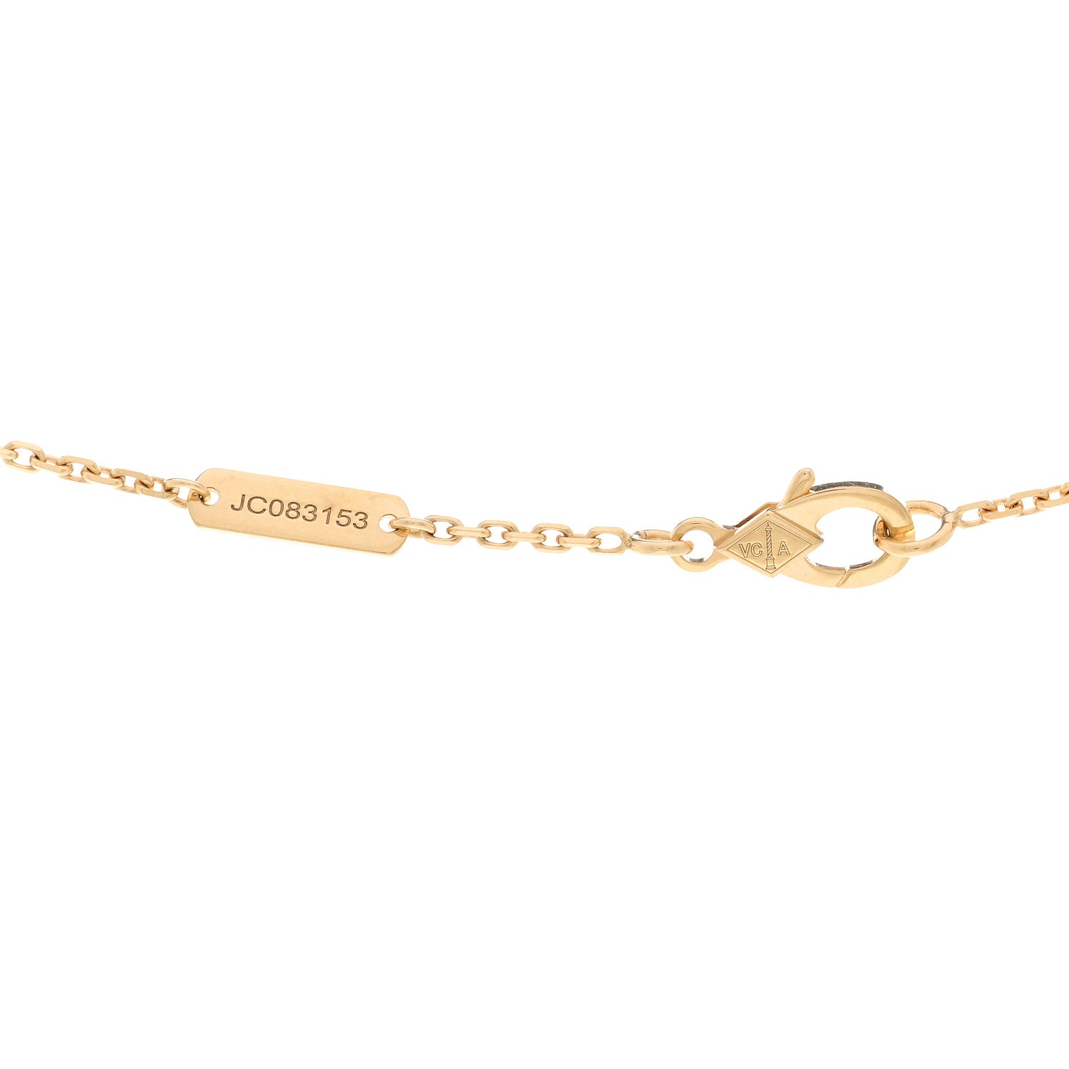 Van Cleef & Arpels 18K Yellow Gold Mother of Pearl Vintage Alhambra Pendant Necklace 4 of 5