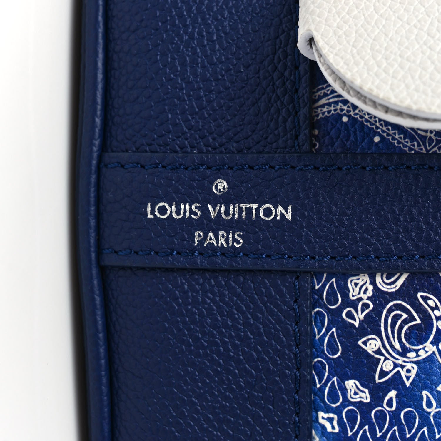 Louis Vuitton Cowhide Monogram Bandana Randonnee PM Blue 7 of 9