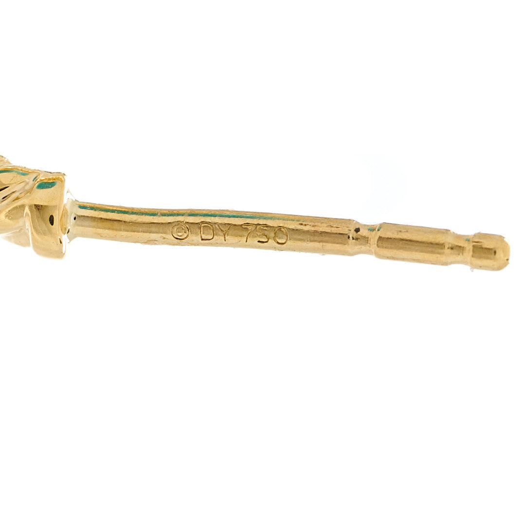 18K Yellow Gold Turquoise 9mm Solari Hoop Earrings