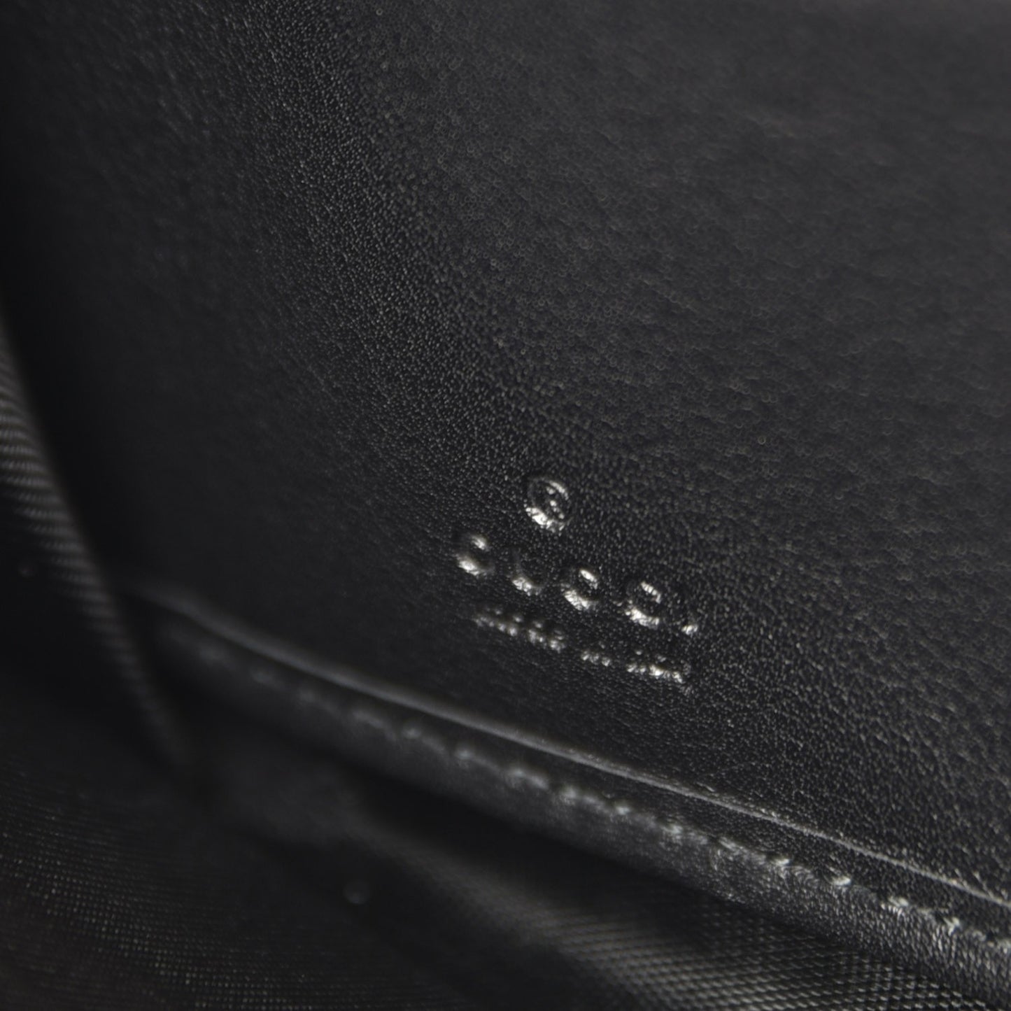Guccissima Large Twins Zip Around Wallet Black