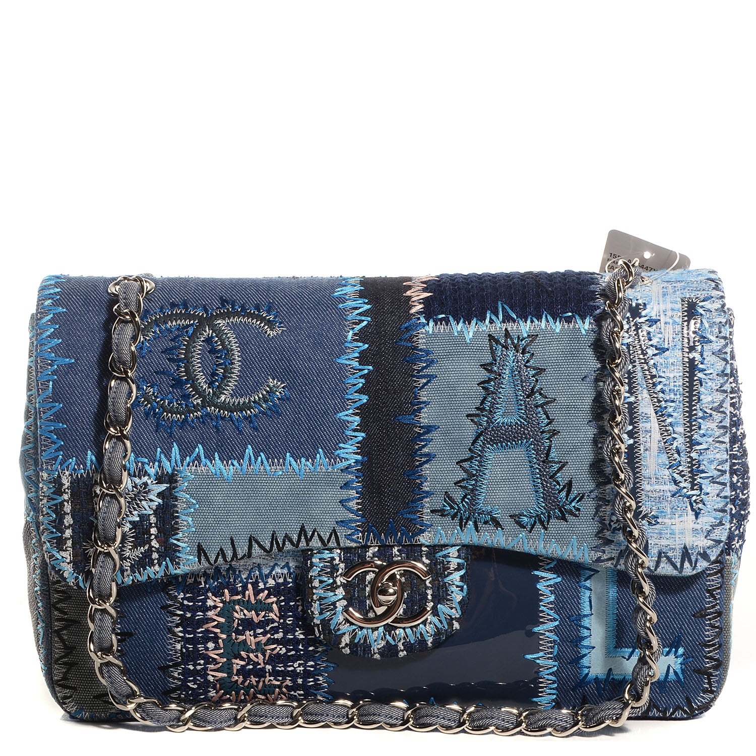 Chanel Patchwork Jumbo Single Flap Blue 1 of 9