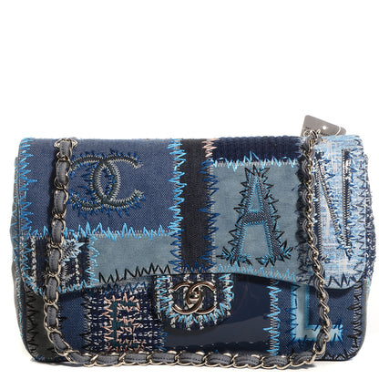 Chanel Patchwork Jumbo Single Flap Blue 1 of 9